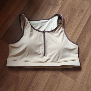 Zyia Creme et Cafe Zippered Bra